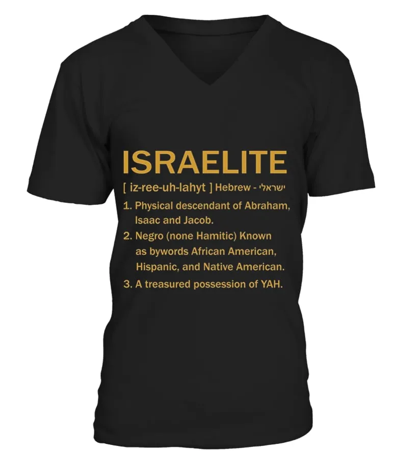 GOLD HEBREW ISRAELITE CLOTHING TSHIRT 12 TRIBES OF ISRAEL CAMISETA CUELLO EN V UNISEX