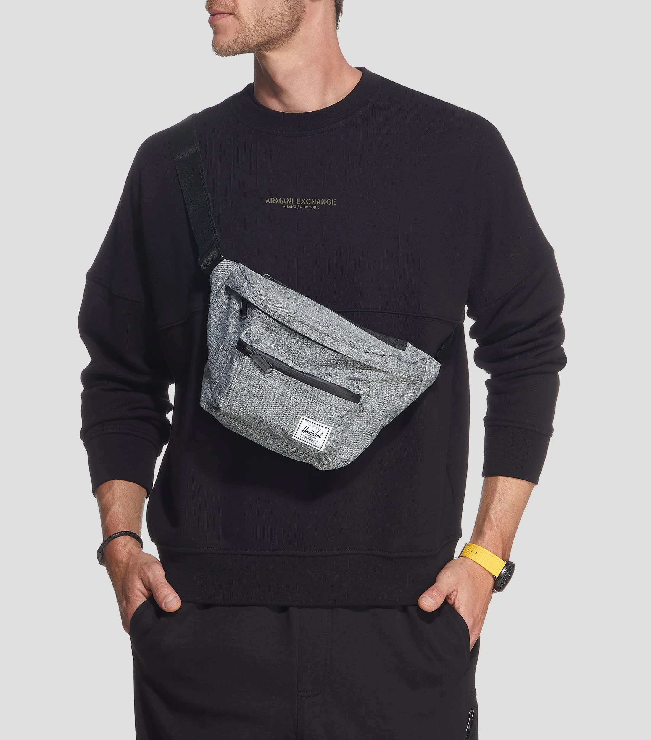 Herschel Supply & Co. Cangurera jaspeada Hombre