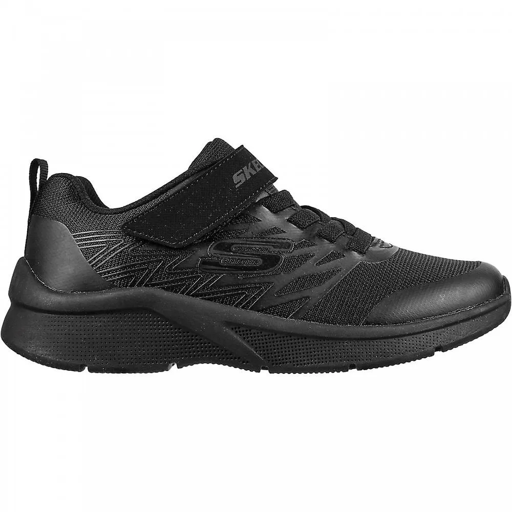 Kids Skechers Microspec Texlor | Black | Childrens School Trainers