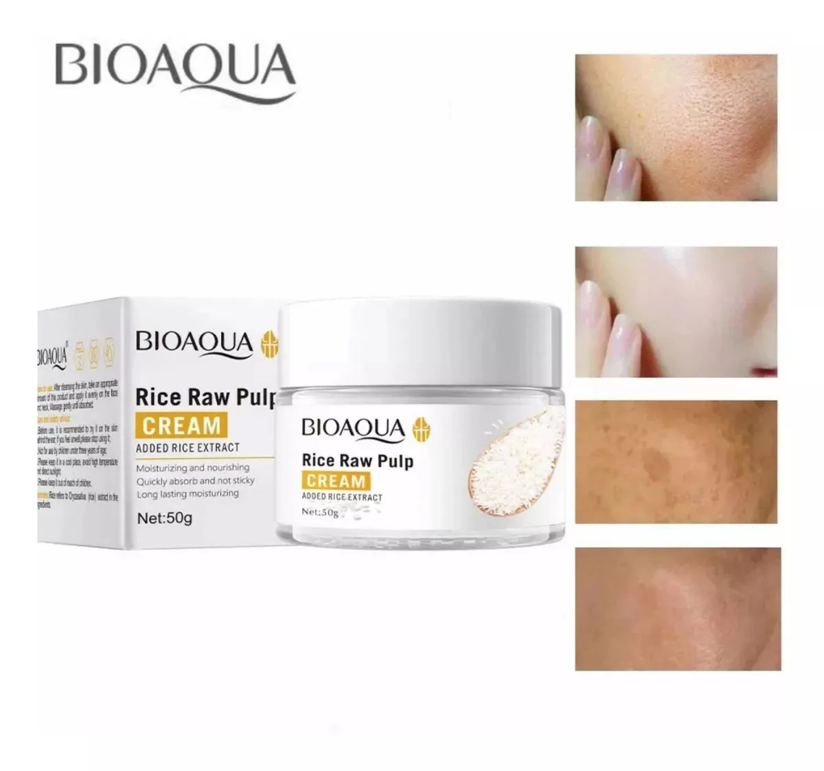 KIT X 5 RUTINA FACIAL ORIENTAL DE ARROZ | TRATAMIENTO FACIAL ANTIEDAD Y ACLARANTE  BIOAQUA