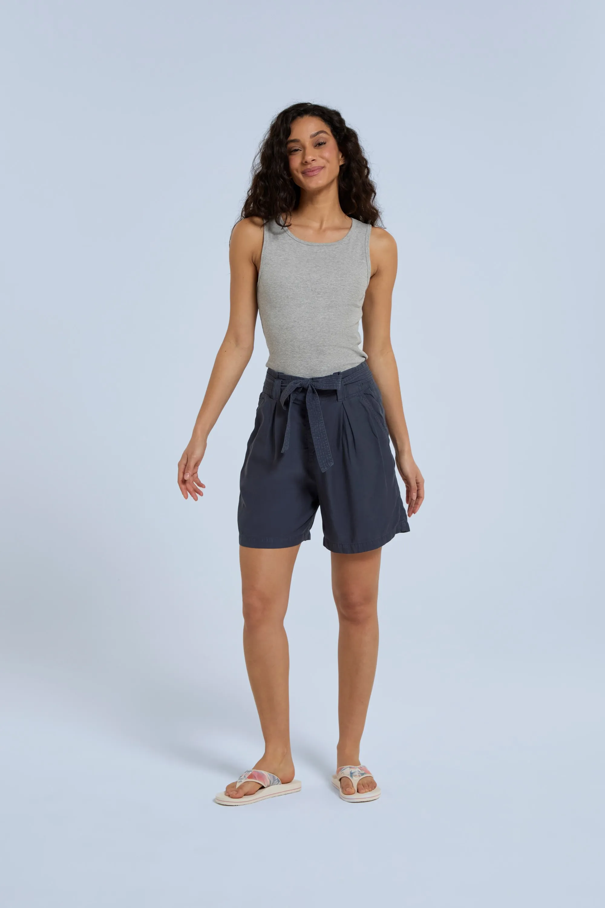 Loren pantalón corto tipo paper bag para mujer