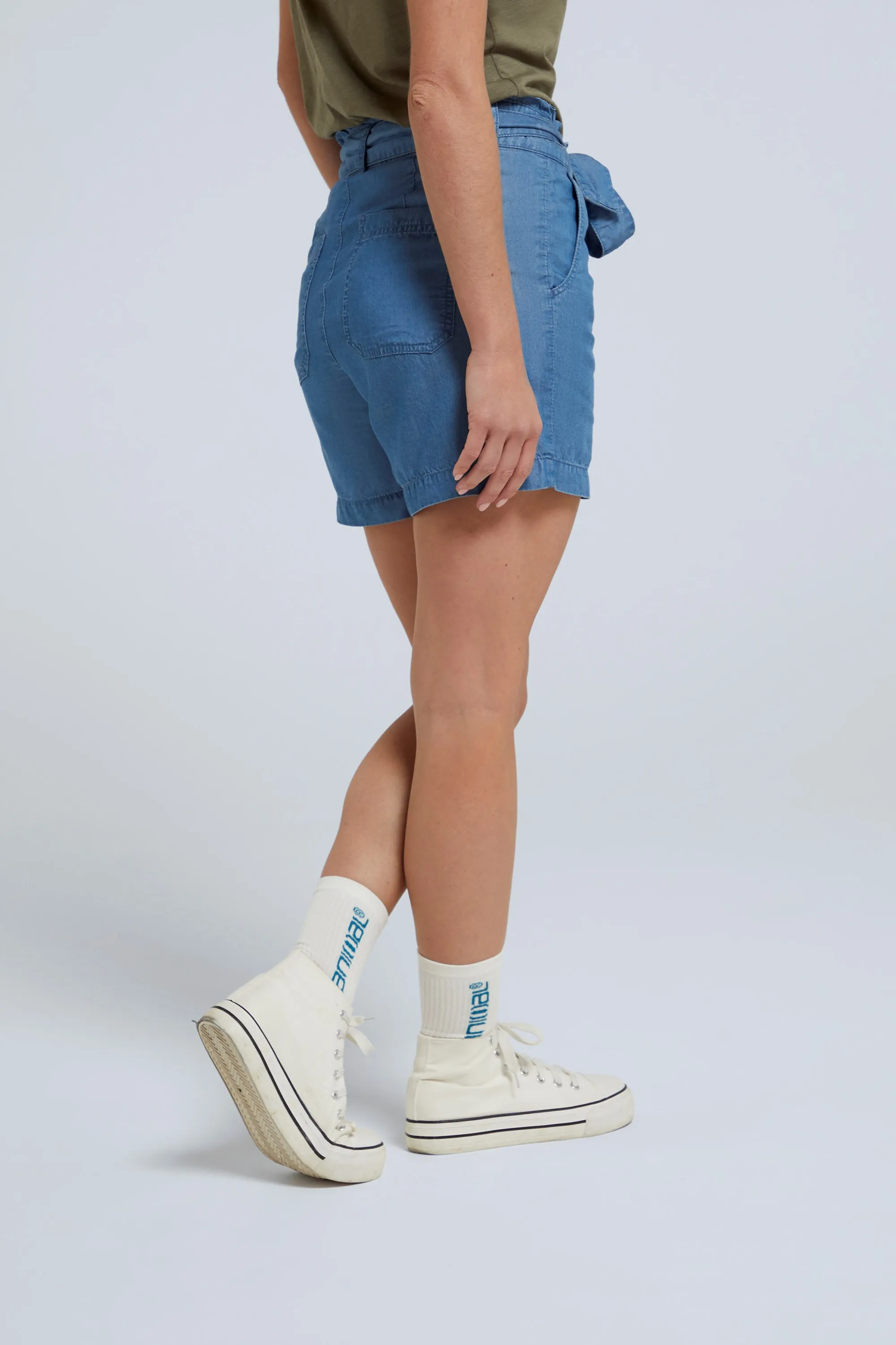 Loren pantalón corto tipo paper bag para mujer