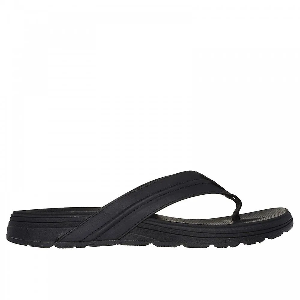 MEN'S SKECHERS PATINO  MARLEE | BLACK | MENS FLIP FLOP SANDALS