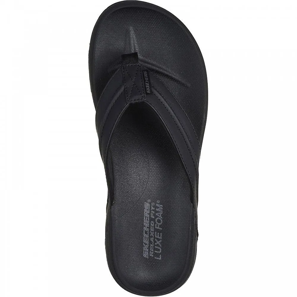 MEN'S SKECHERS PATINO  MARLEE | BLACK | MENS FLIP FLOP SANDALS