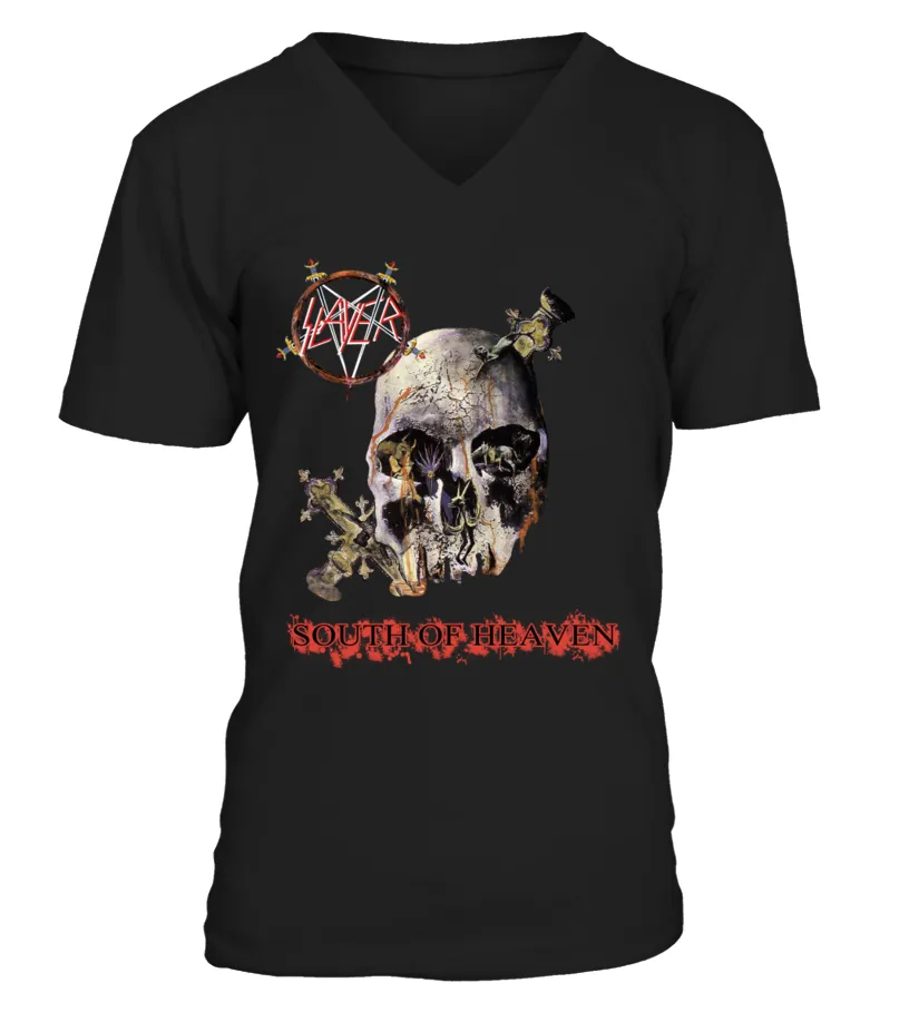 MET200190BK. SLAYER  SOUTH OF HEAVEN (1988) (2) CAMISETA CUELLO EN V UNISEX