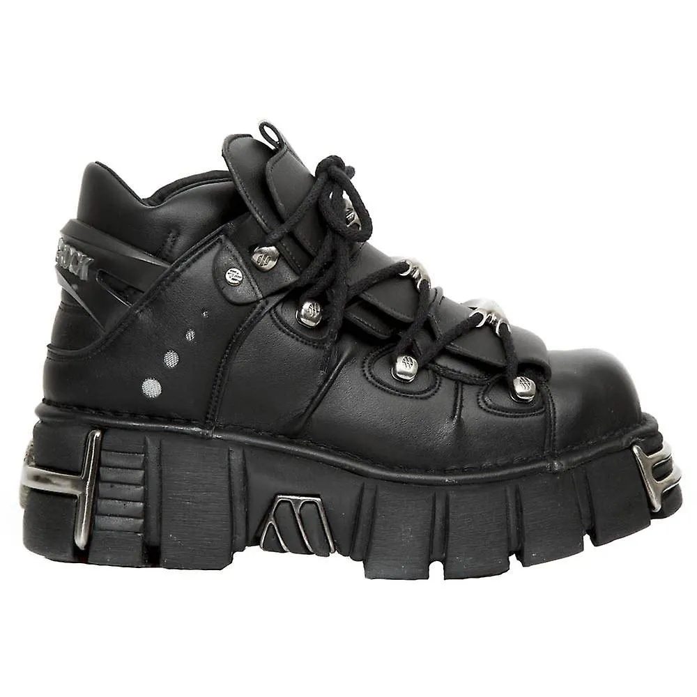 NEW ROCK M106VS1 UNISEX METALLIC VEGAN LEATHER GOTHIC PUNK ROCK BOOTS
