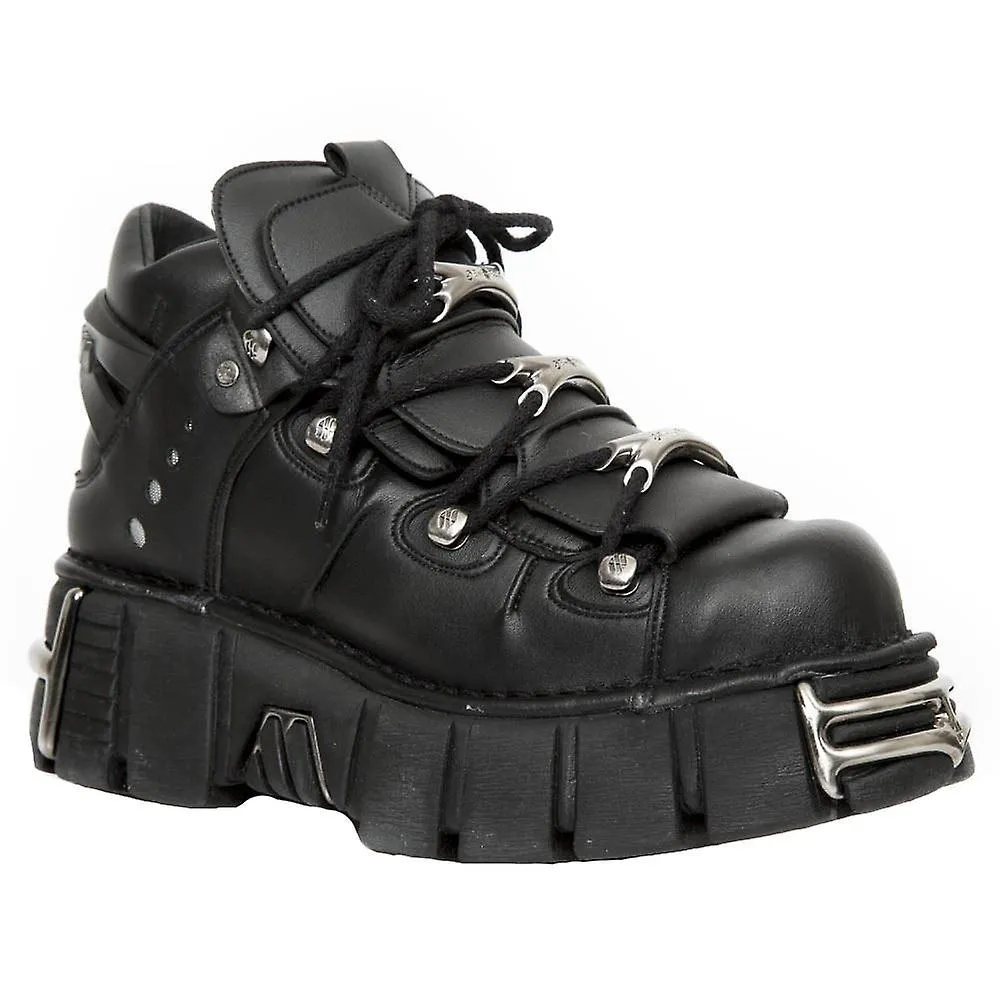 NEW ROCK M106VS1 UNISEX METALLIC VEGAN LEATHER GOTHIC PUNK ROCK BOOTS