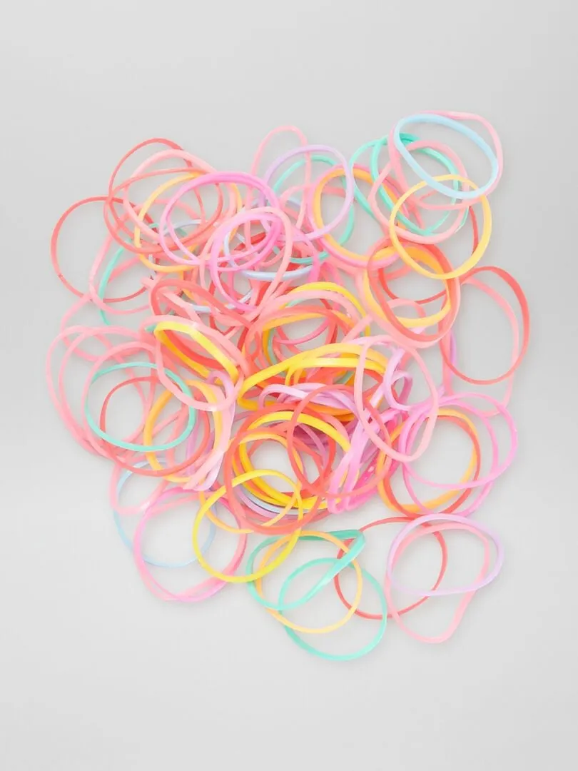 PACK DE 100 GOMAS DE COLORES  ROSA