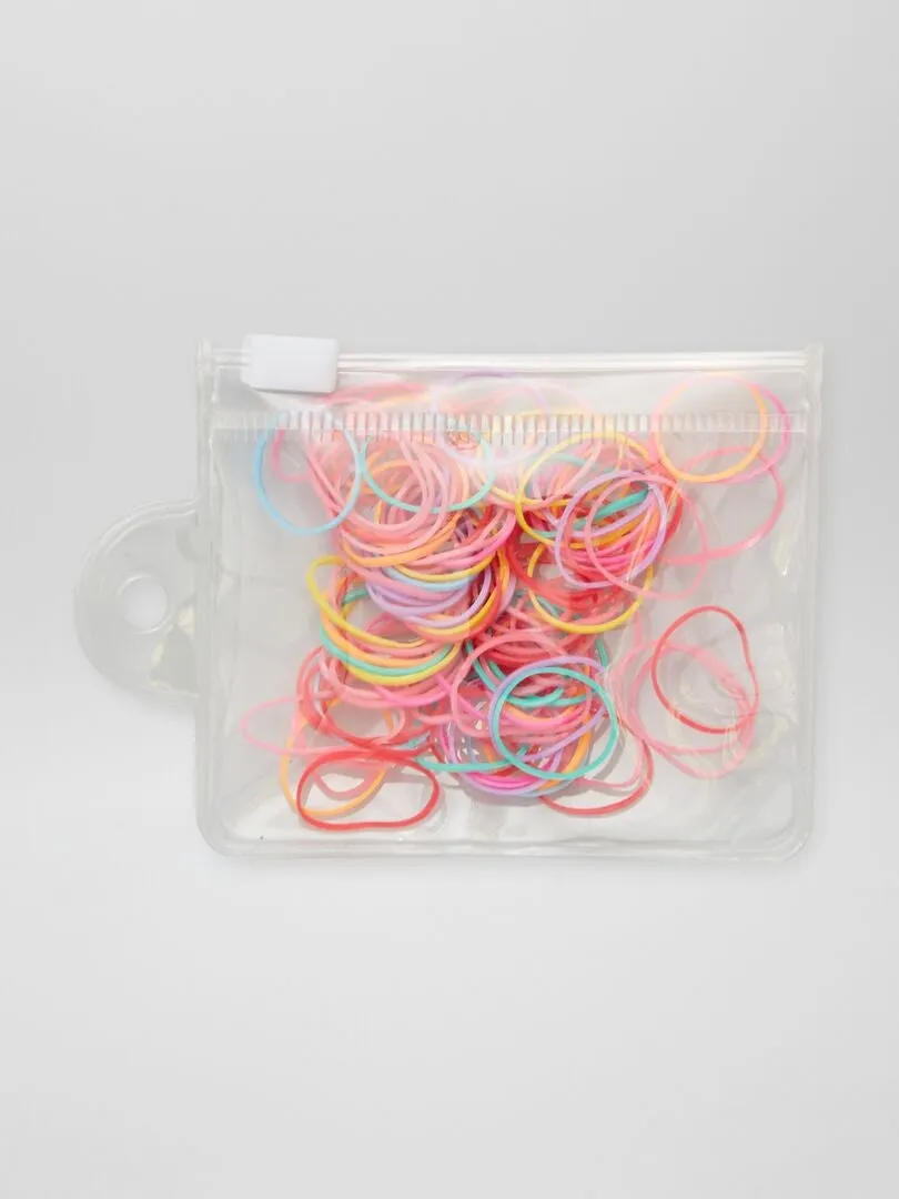 PACK DE 100 GOMAS DE COLORES  ROSA