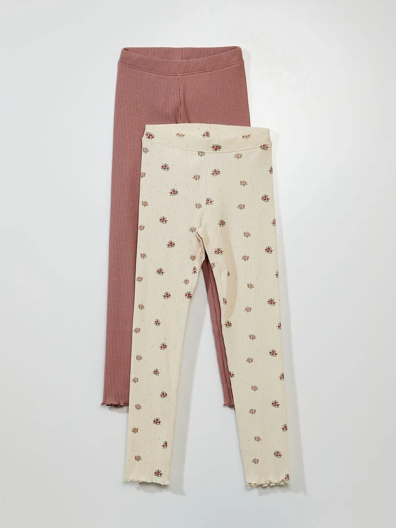 PACK DE 2 LEGGINGS DE CANALé  BLANCO