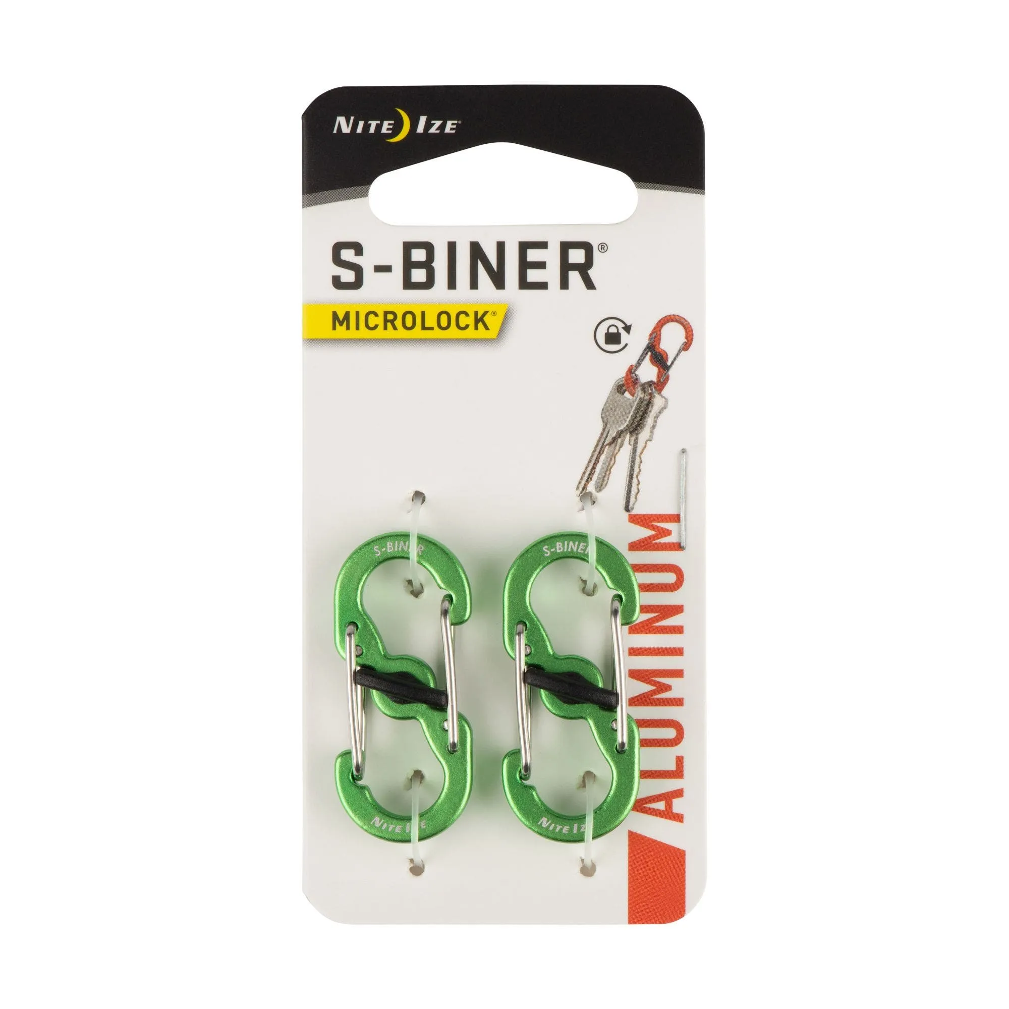 Pack De 2 Mini Mosquetones De Aluminio Con Bloqueo