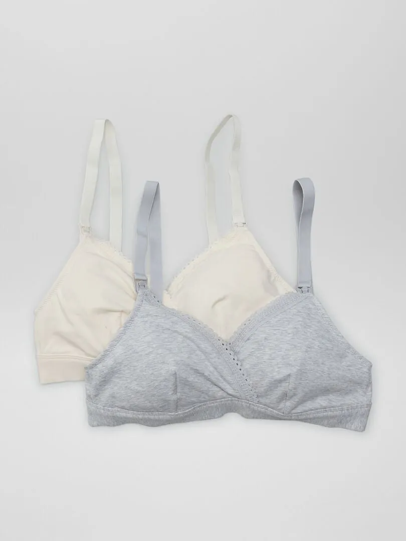 PACK DE 2 SUJETADORES DE LACTANCIA DE ALGODóN  GRIS