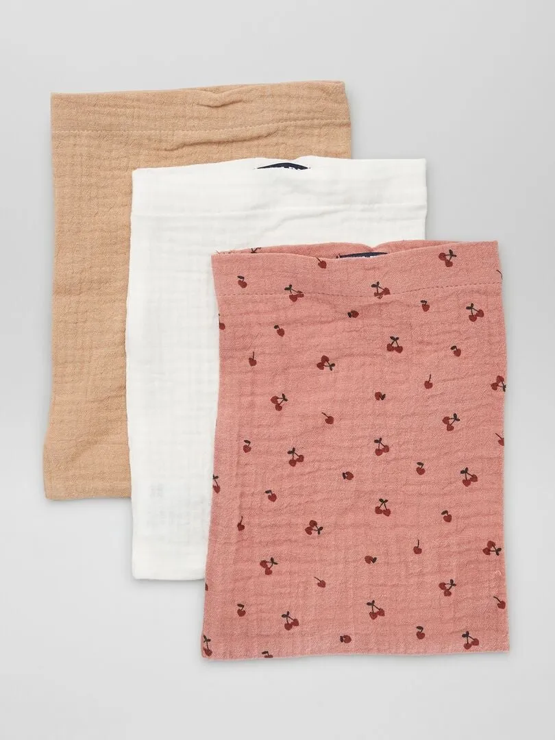 PACK DE 3 MANOPLAS DE BAñO DE FIELTRO  ROSA