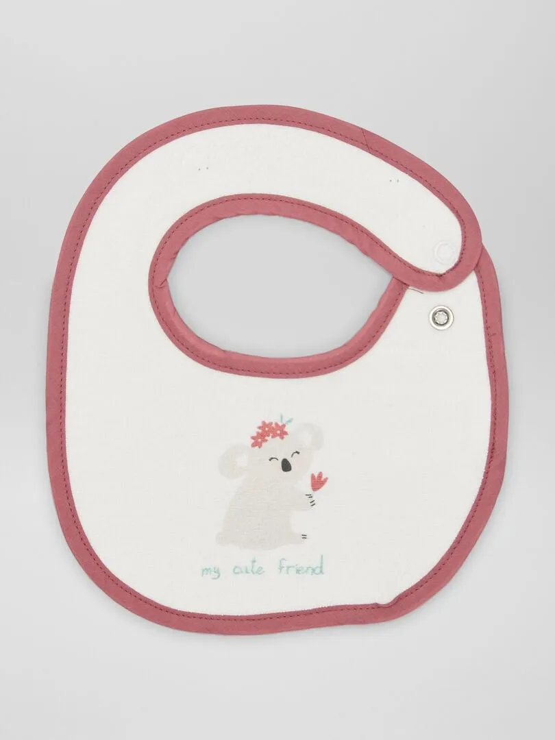 PACK DE 5 BABEROS DE RIZO  ROSA