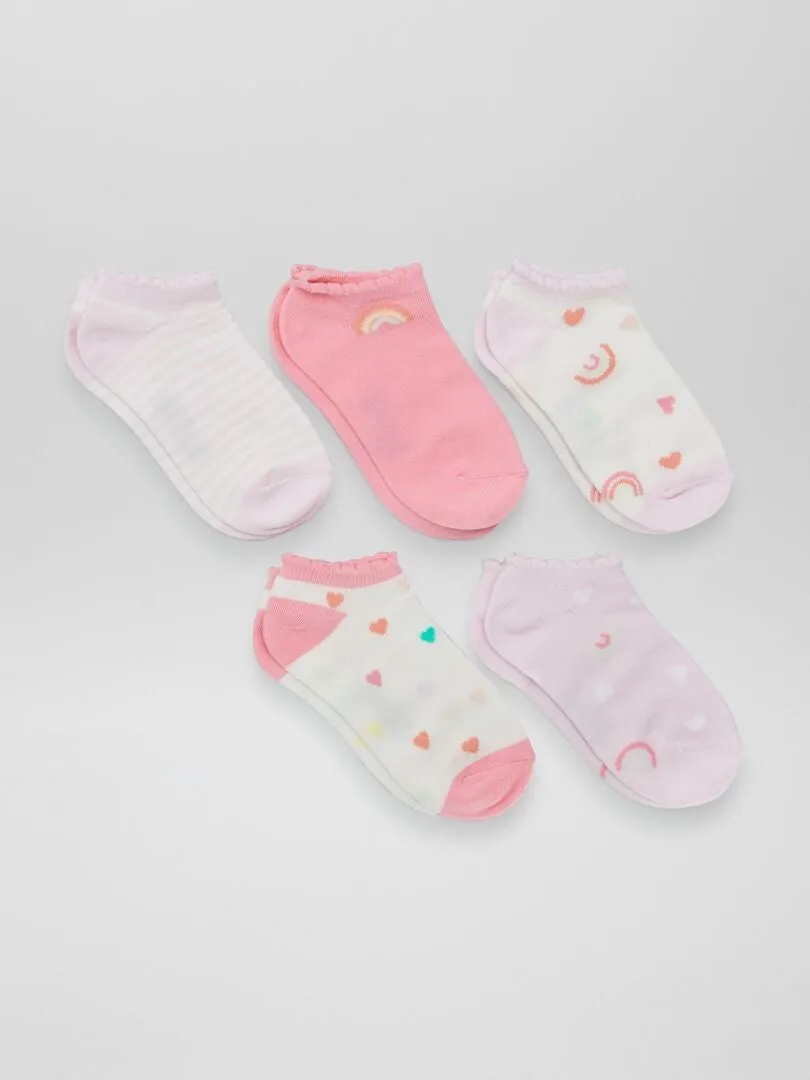 PACK DE 5 CALCETINES DE FANTASíA  ROSA