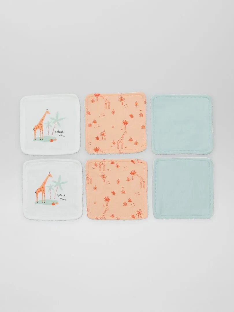 PACK DE 6 TOALLITAS DE ALGODóN  NARANJA