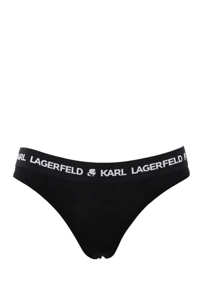 Pack de dos tangas negras con logotipo