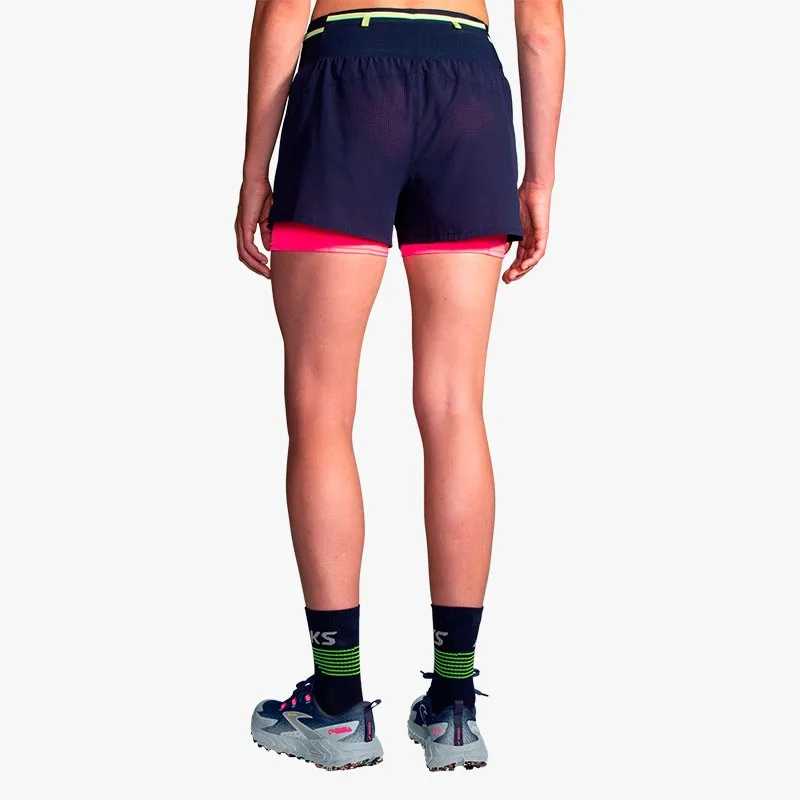 PANTALÓN BROOKS HIGH POINT 3" 2in1 W NAVY/PINK