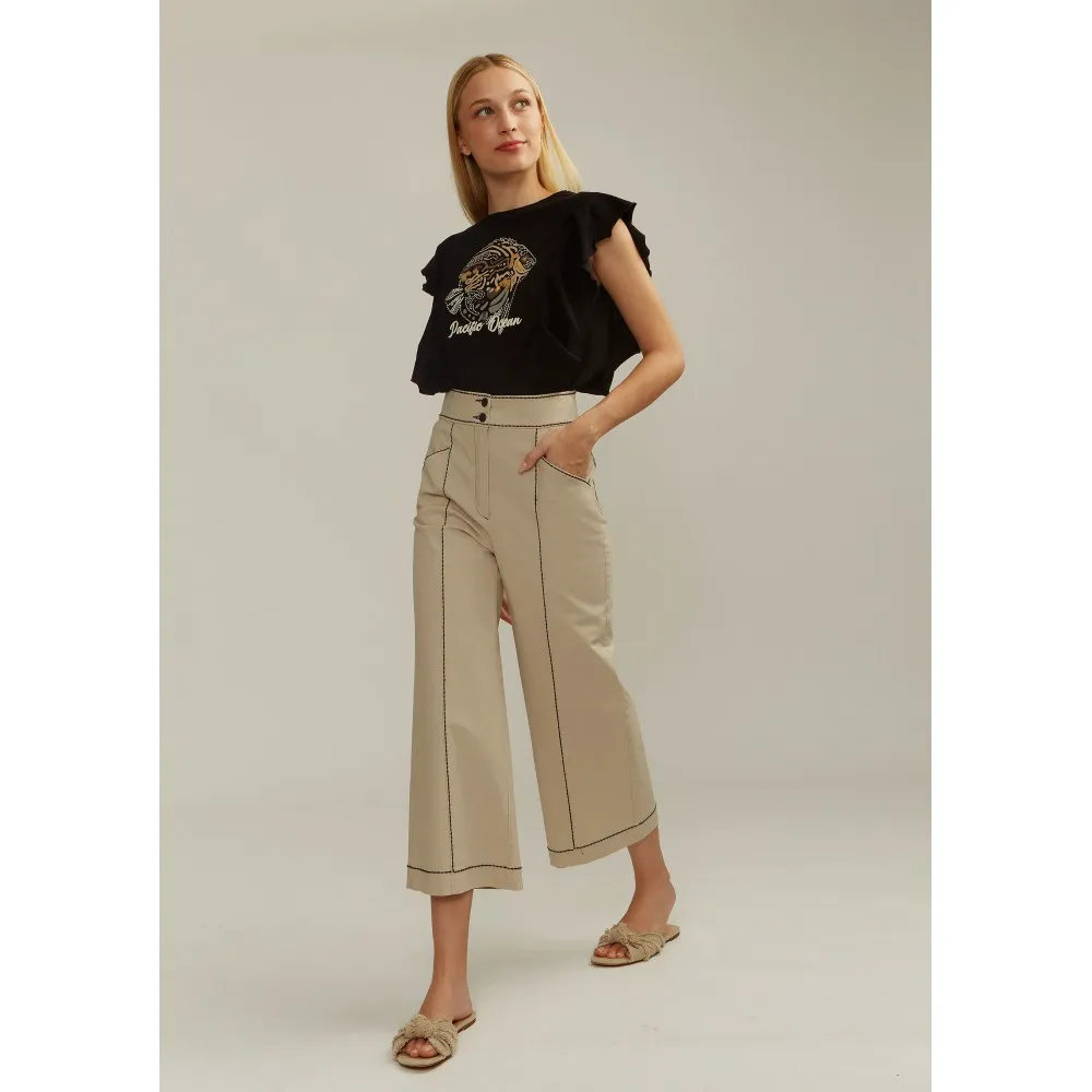 Pantalón ALBA CONDE cropped beige