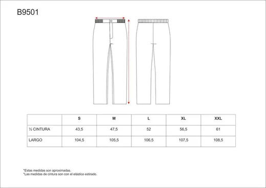 Pantalón con cintura elástica bragueta de cremallera Beige