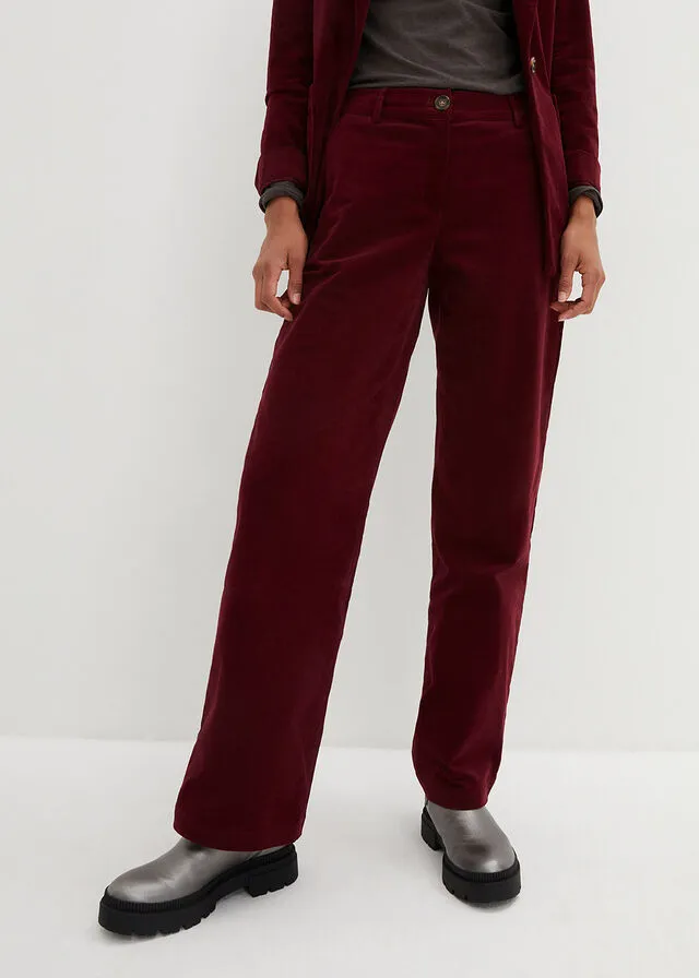 Pantalón de pana rojo avellana