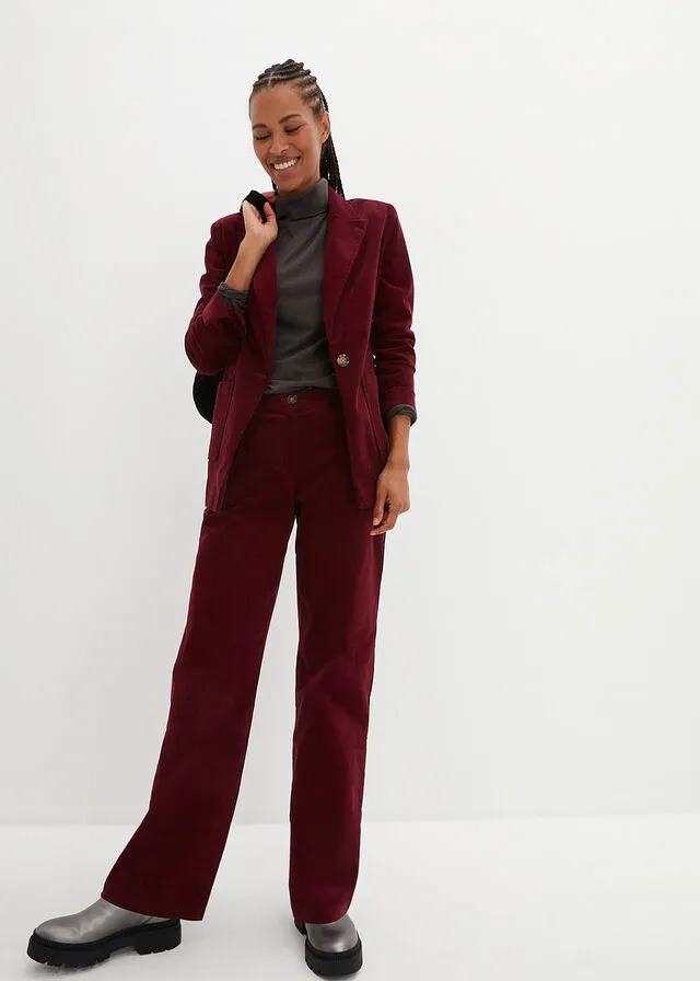 Pantalón de pana rojo avellana