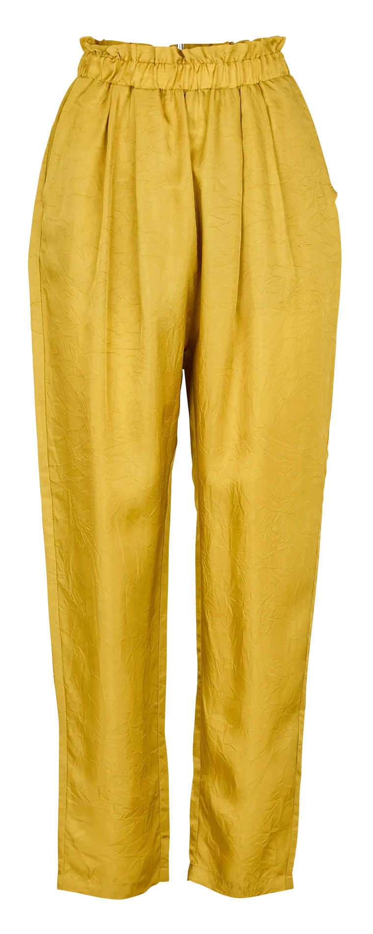 Pantalón sarouel de talle alto en marron
