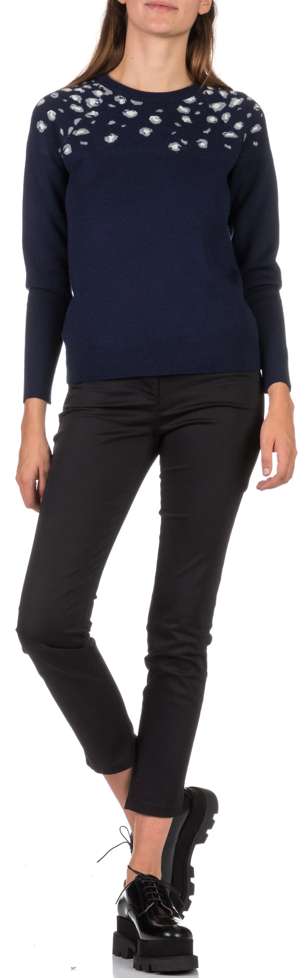 Pantalón slim tobillero de algodón en negro