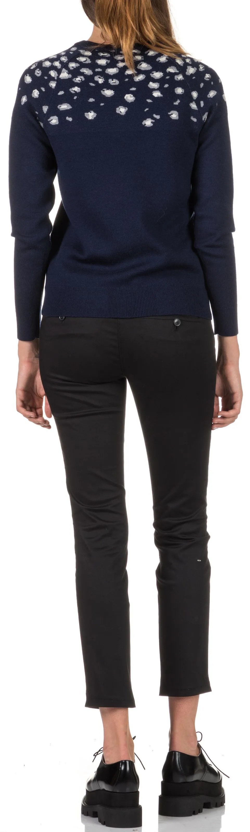 Pantalón slim tobillero de algodón en negro