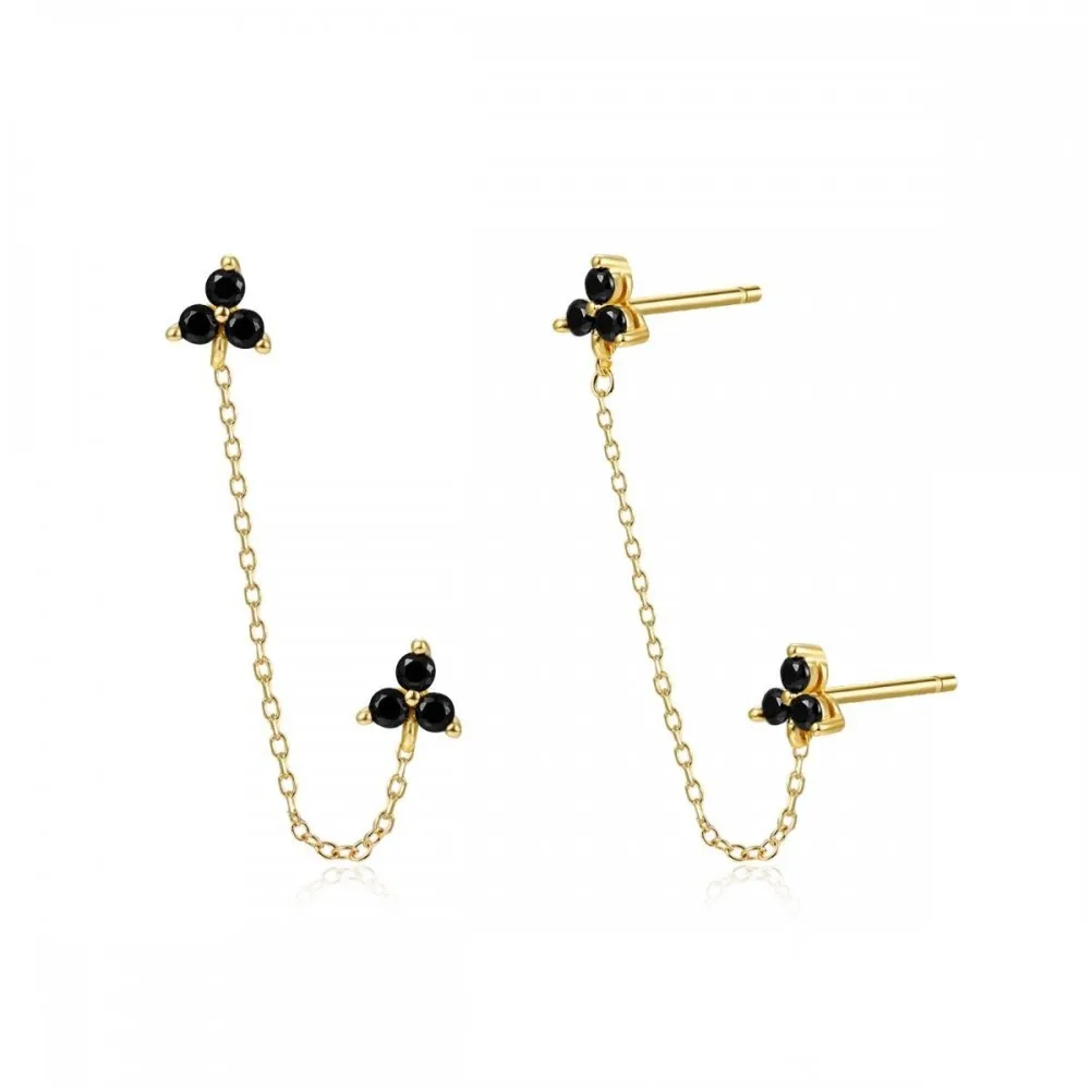 Pendiente Abril Negro Oro