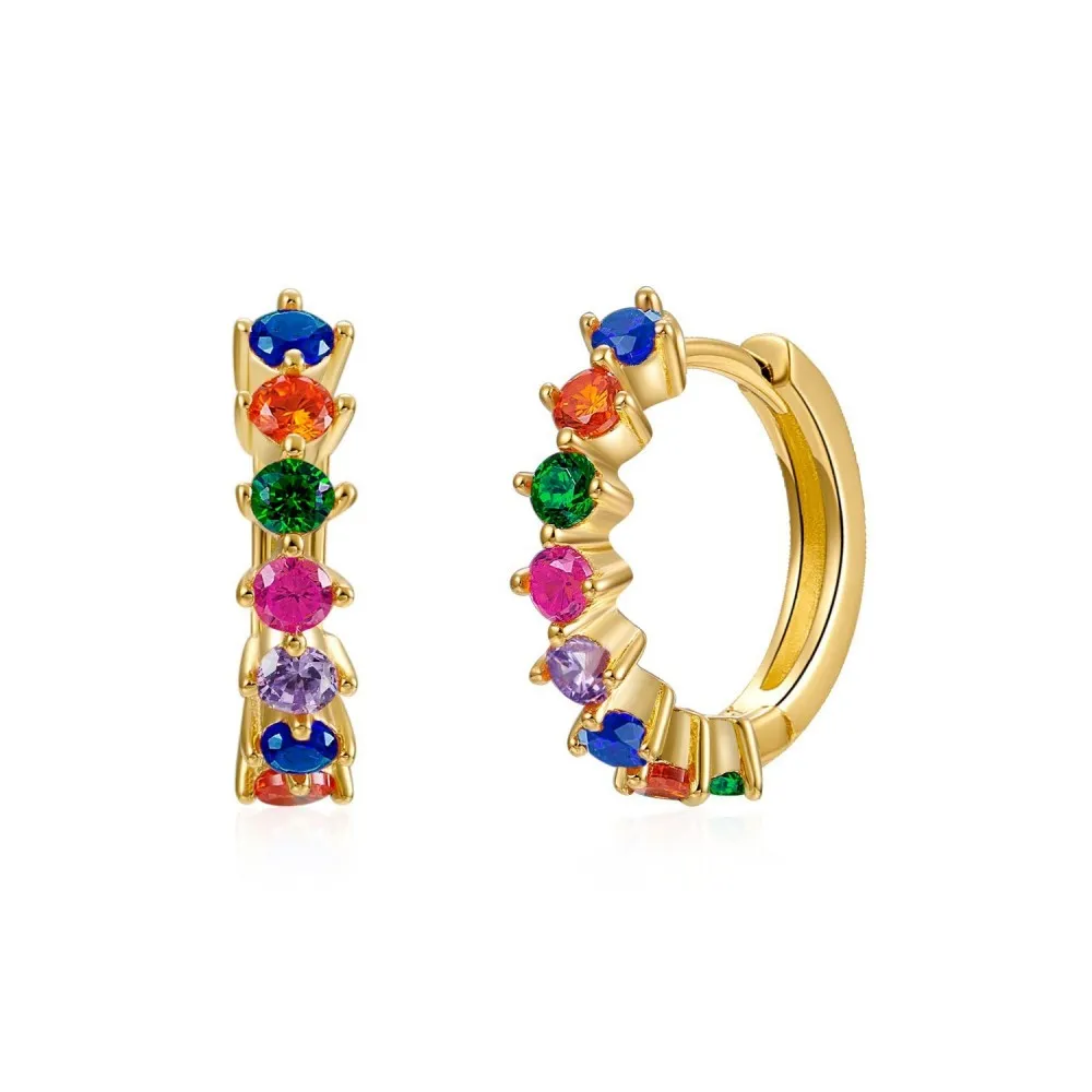 Pendiente Aro Helen Multicolor Oro
