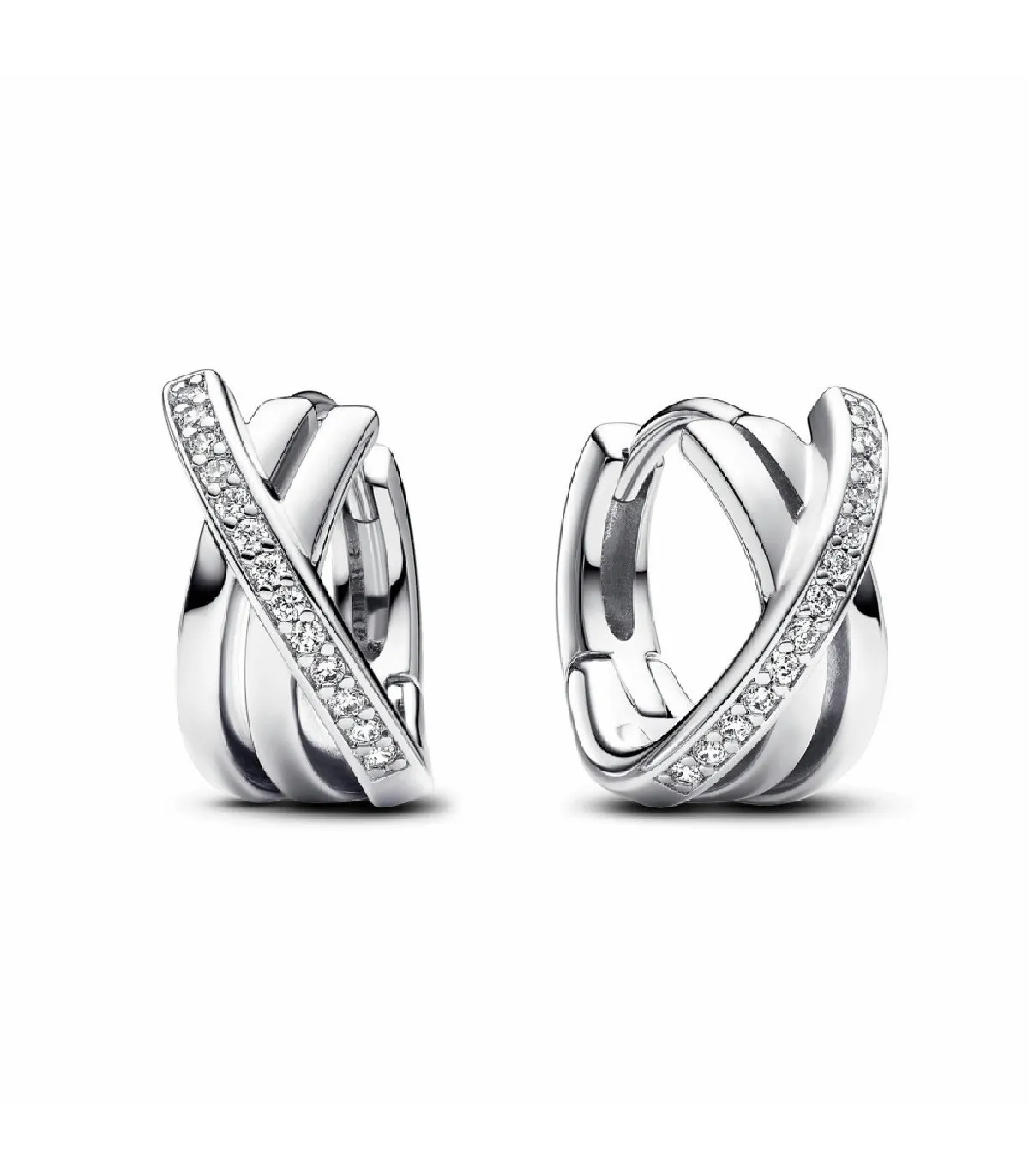 PENDIENTES PANDORA DE ARO CRUZADOS EN PAVé  293150C01