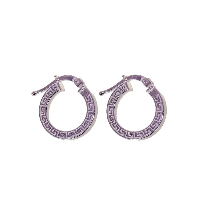 Pendientes Plata Aro Dibujo Greca