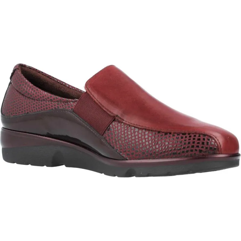 PITILLOS 1602 BURDEOS  MOCASíN ELáSTICOS GRABADO LATERAL EN PIEL