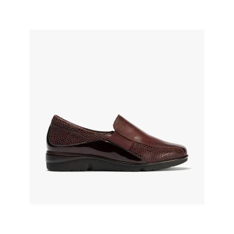 PITILLOS 1602 BURDEOS  MOCASíN ELáSTICOS GRABADO LATERAL EN PIEL