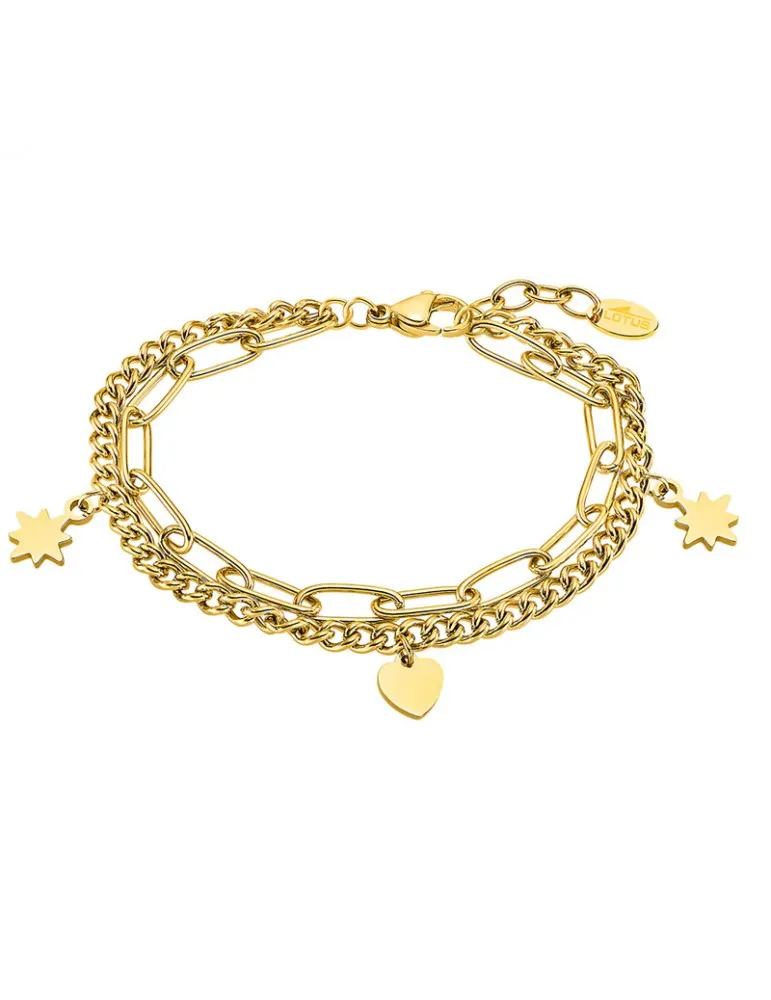Pulsera Lotus Style Cadenas Acero Dorada LS2313