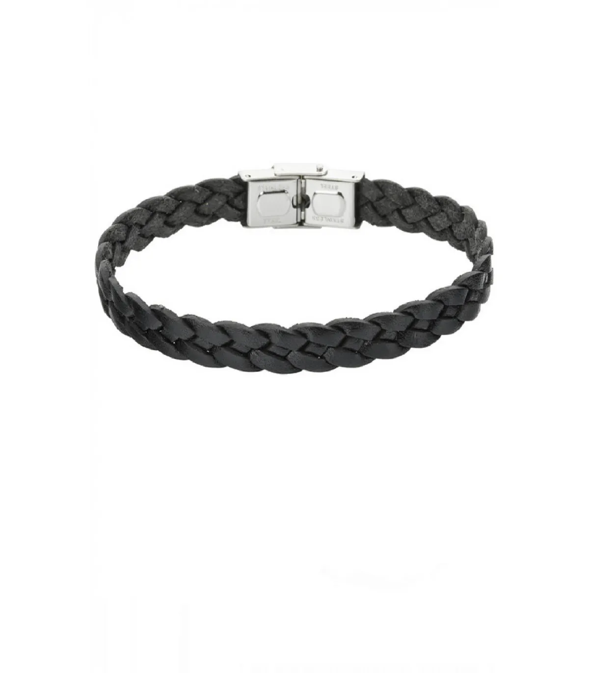 PULSERA MAREA MANUEL CARRASCO DE PIEL NEGRA Y ACERO INOXIDABLE  D00403/19