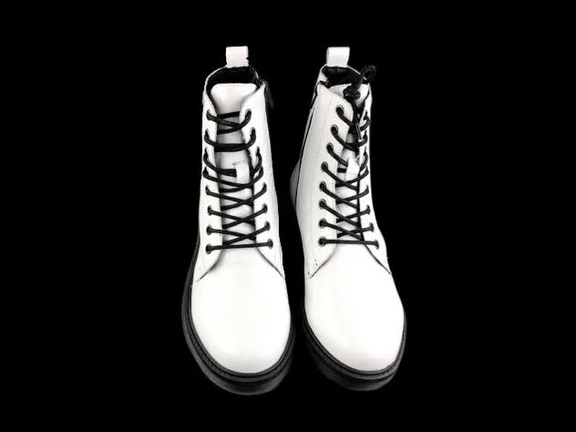 Rizzoli | Botas militar Bianco charol Waterproof
