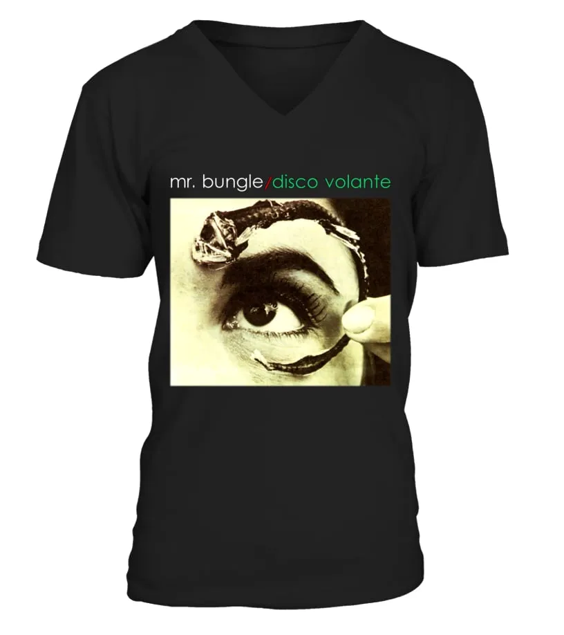 RK90SBK. MR. BUNGLE  DISCO VOLANTE. BUNGLE  DISCO VOLANTE. BUNGLE  DISCO VOLANTE CAMISETA CUELLO EN V UNISEX