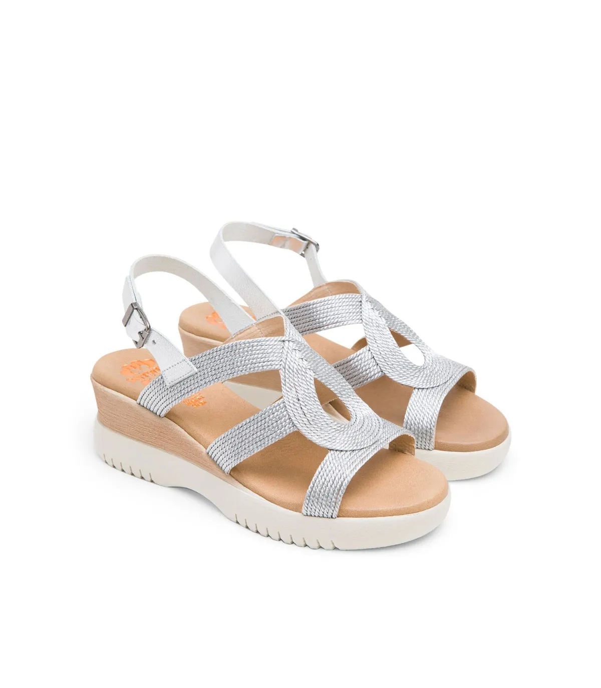 SANDALIA CUÑA PLATA ELISA