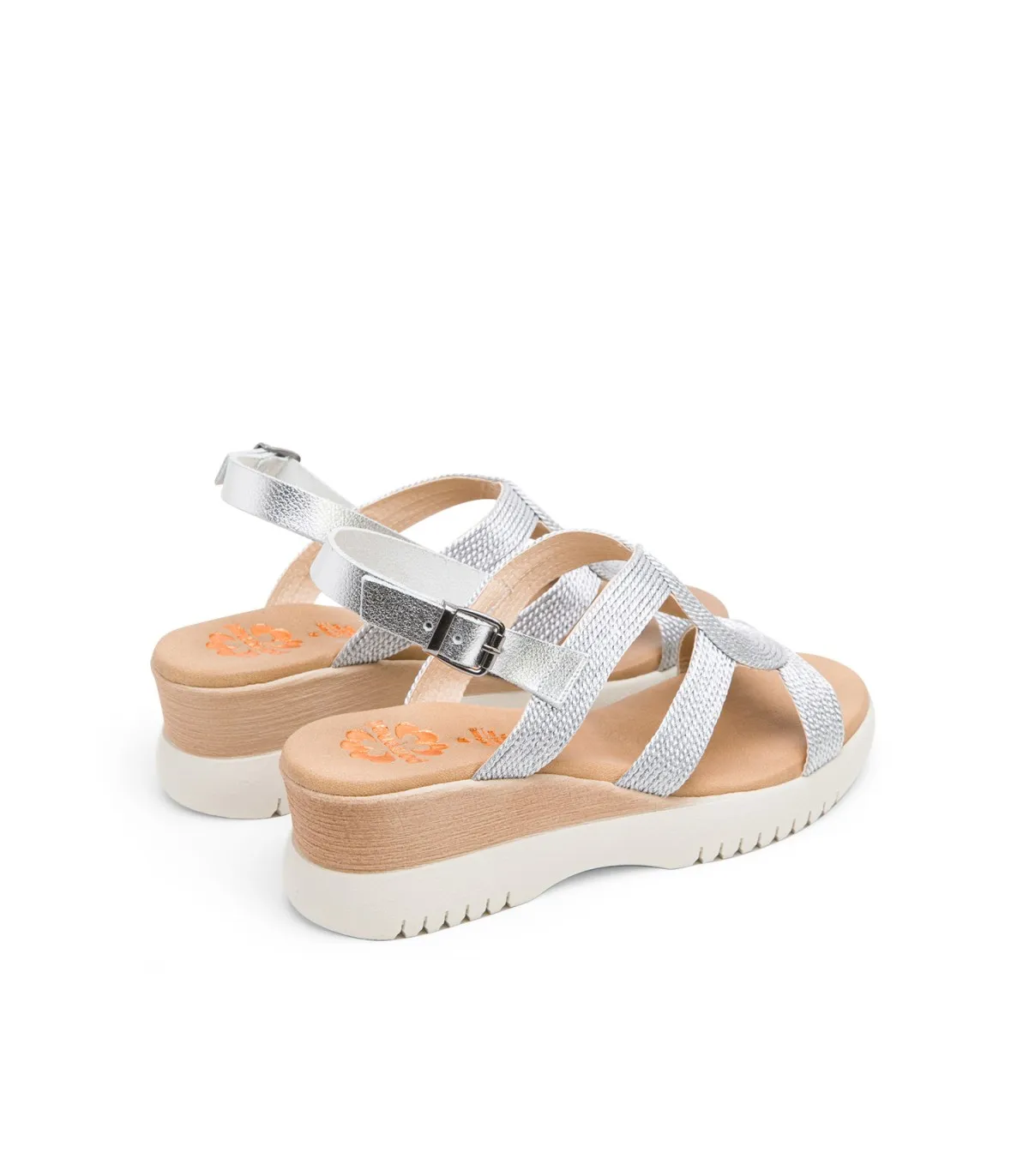 SANDALIA CUÑA PLATA ELISA