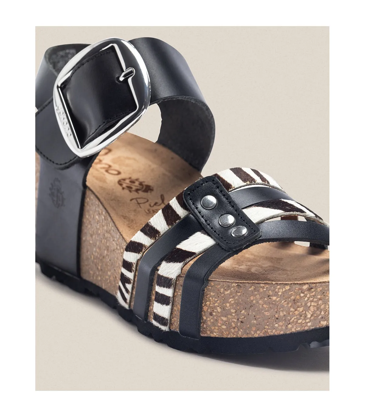 Sandalia cuña Bari 304 negro
