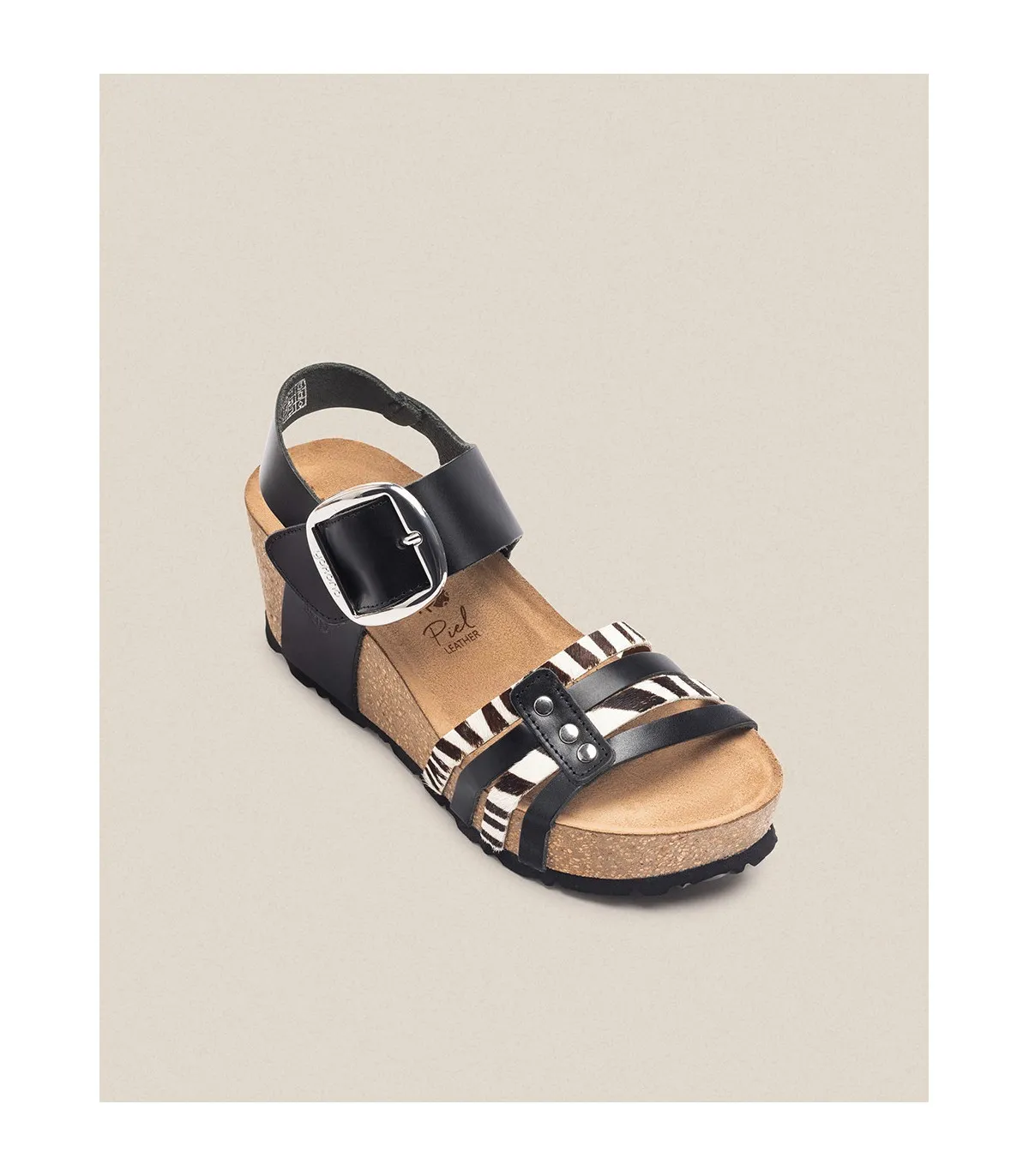 Sandalia cuña Bari 304 negro