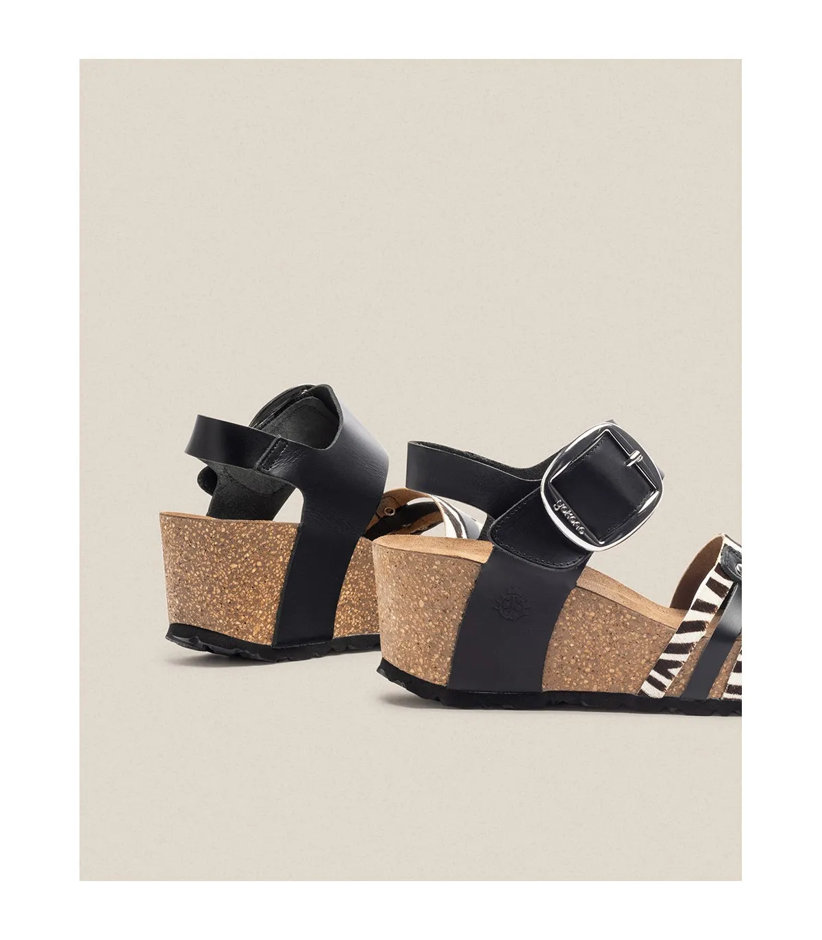 Sandalia cuña Bari 304 negro
