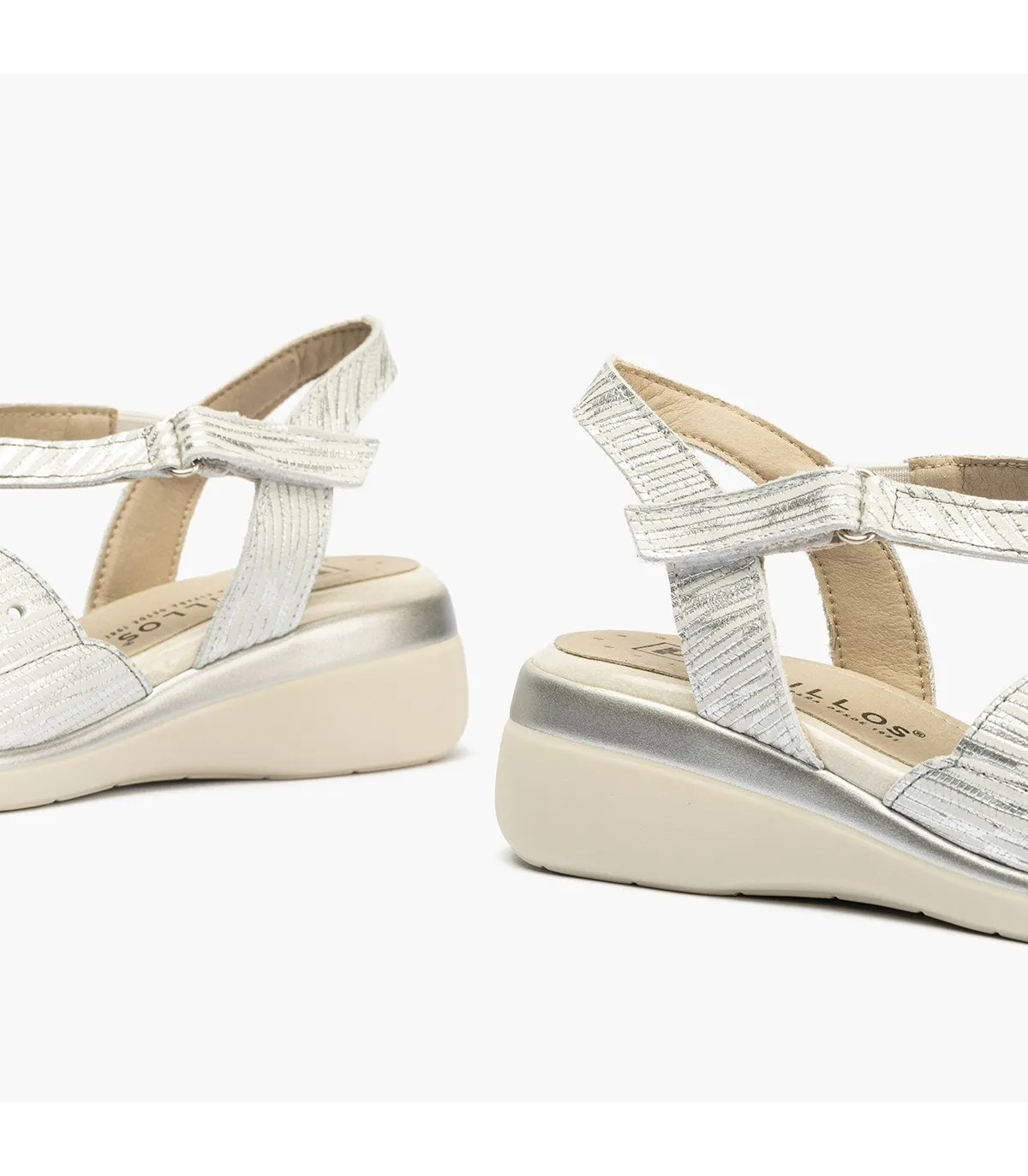 Sandalia cuña mujer fantasia PLATA