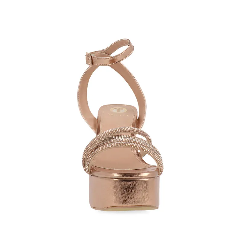 Sandalia de Vestir Trender color Oro para Mujer