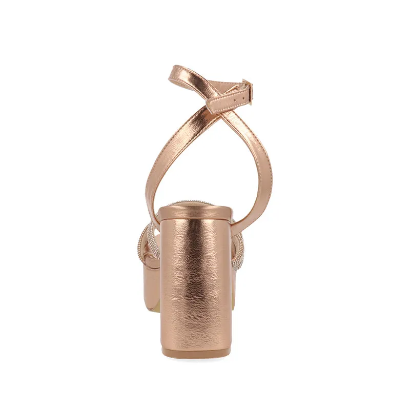 Sandalia de Vestir Trender color Oro para Mujer