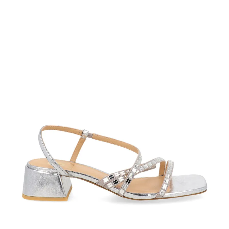 Sandalia De Vestir Trender color Plata para Mujer