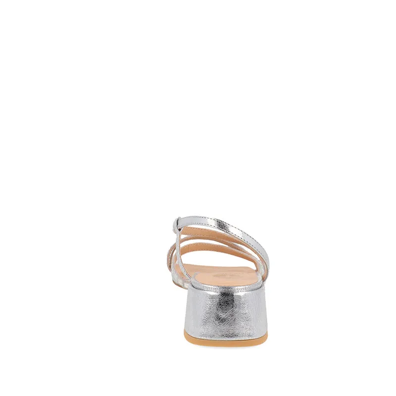 Sandalia De Vestir Trender color Plata para Mujer