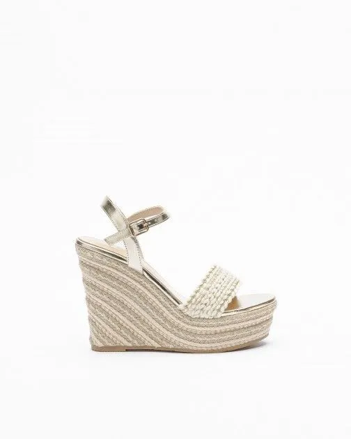 SANDALIAS CON CUñA GLOSS L23FBA9 DORADO